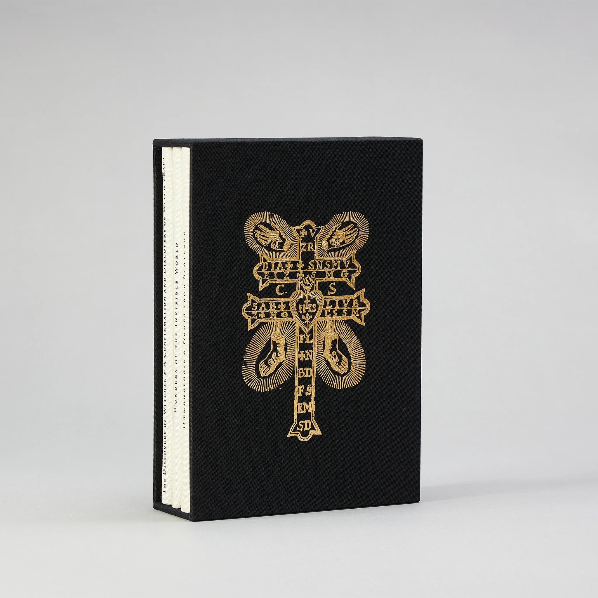 Testimonies on Witchcraft & Demonology — the three-volume set in a cloth slipcase with gold foil