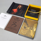 Alternate view of the King in Yellow Artefact Edition set: clamshell case, Carcosa pamphlet, book in dust-jacket, and accompanying play volume.