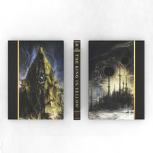 Book titled 'The King in Yellow' with artistic cover design on a white background