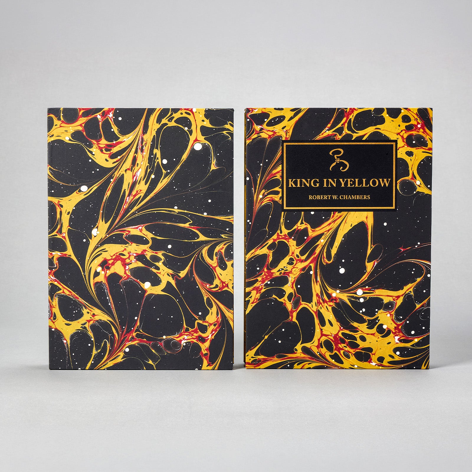 The King in Yellow Codex Edition slipcase featuring Jessica Goulty's marbled design with a gold-foil title label.
