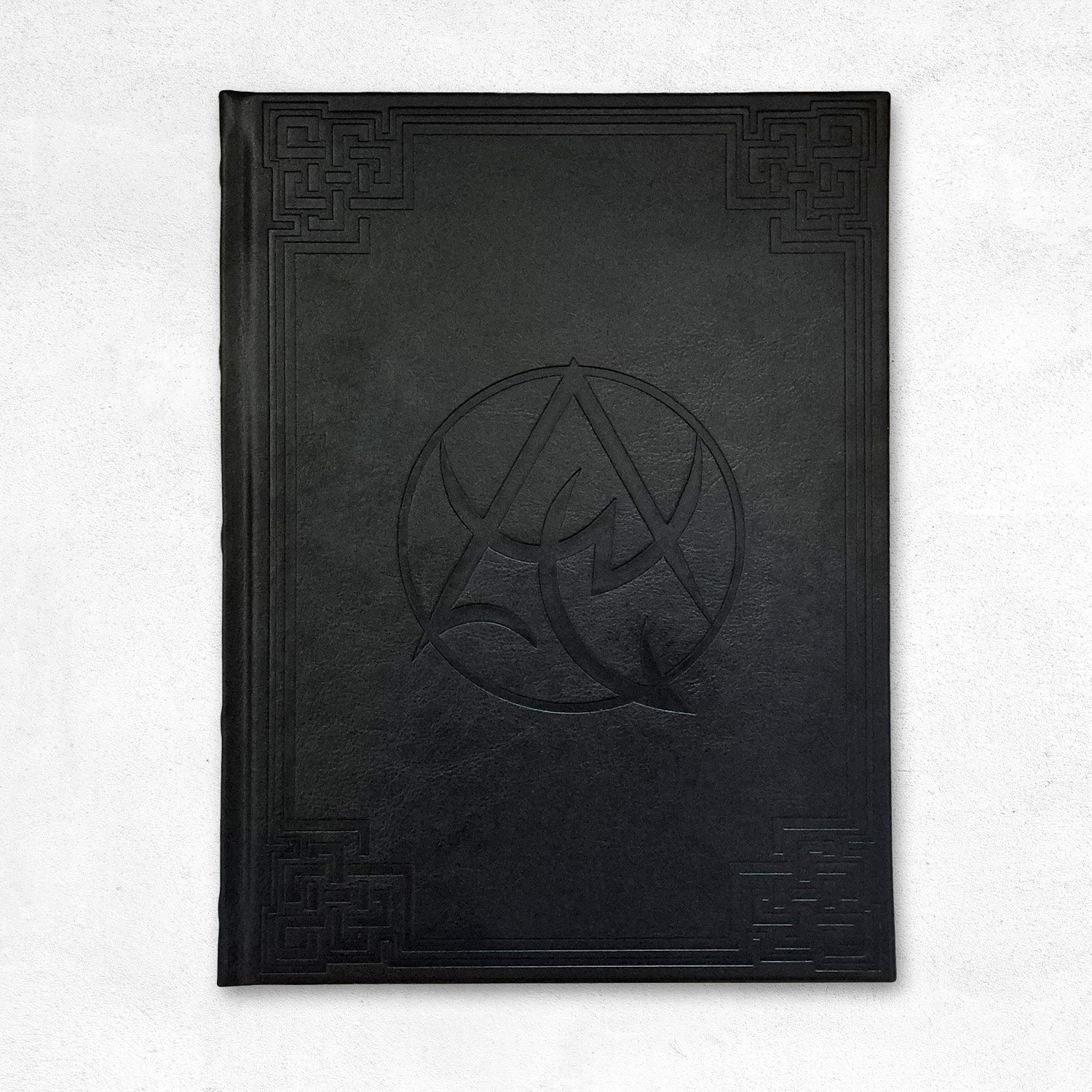 The Necronomicon Artifact Edition book cover (black PU leather with debossed border) 