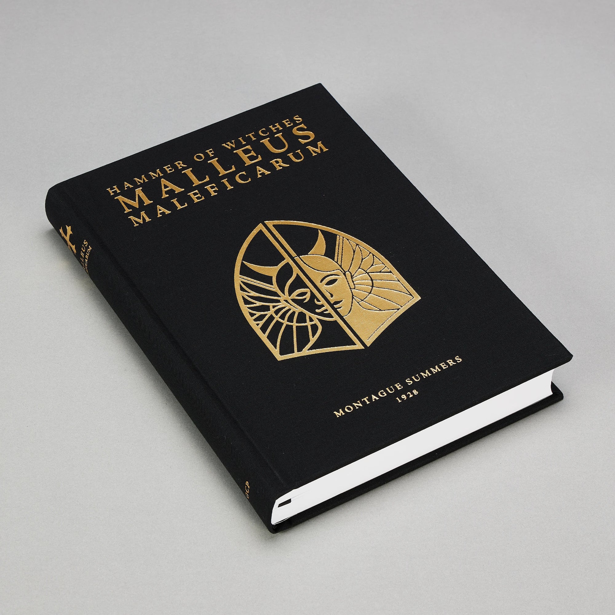 The Malleus Maleficarum, Codex Edition — front board in black cloth with gold foil stamping