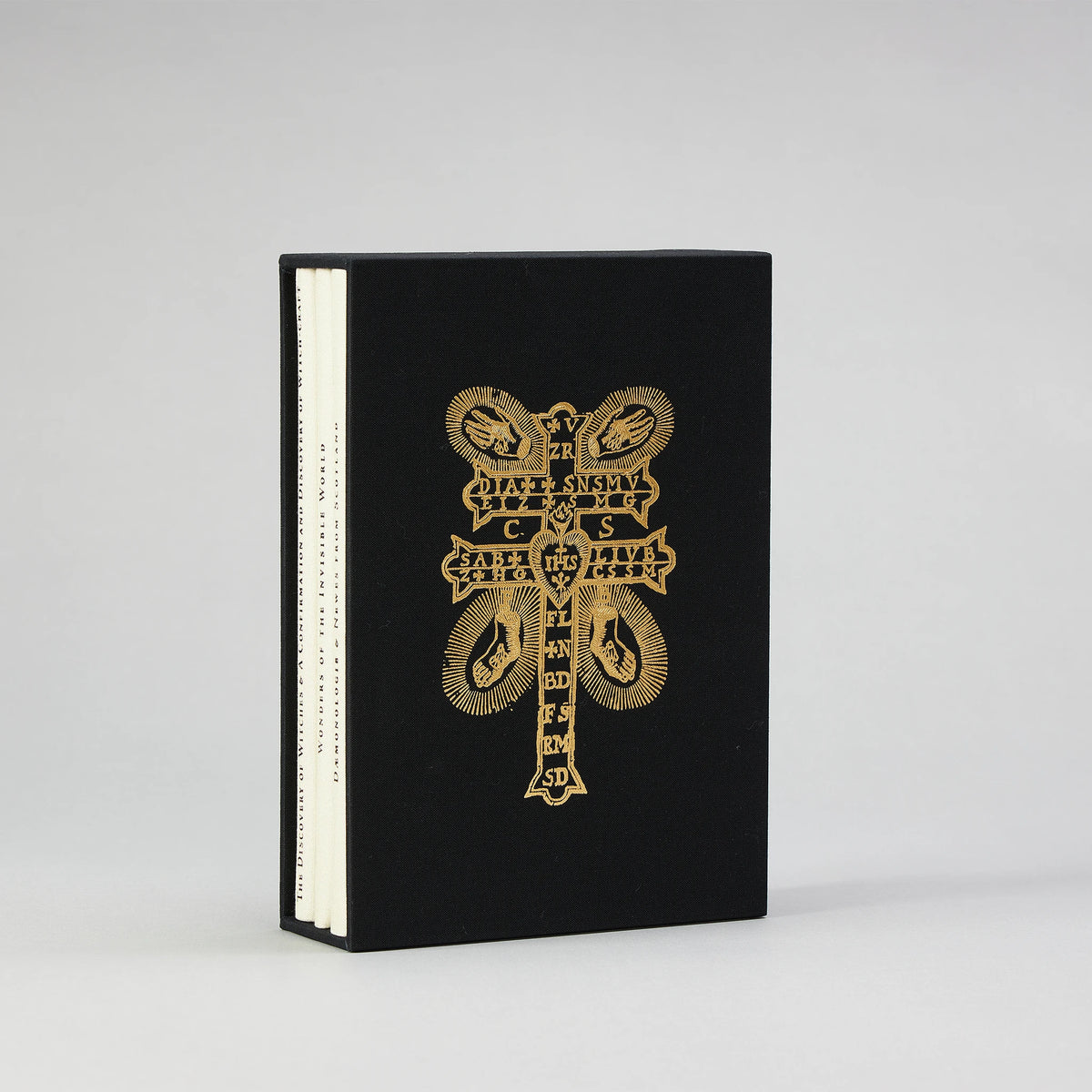 Testimonies on Witchcraft & Demonology — the three-volume set in a cloth slipcase with gold foil