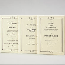 Testimonies on Witchcraft & Demonology — spines of the three volumes